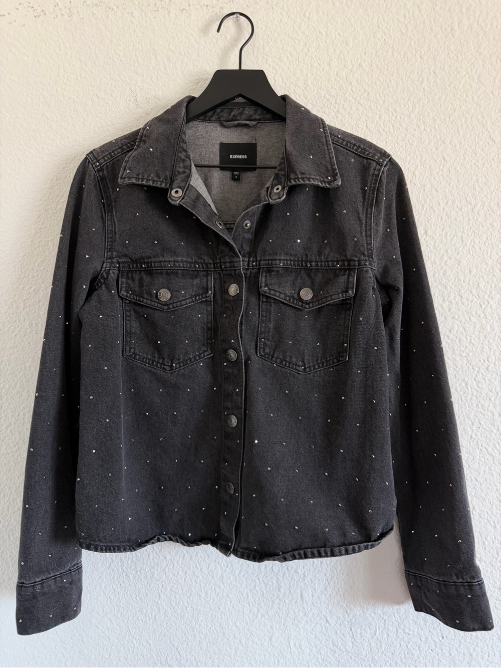 express black studded jean jacket